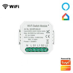 [SML-QS-WIFI-S04-2C] M0L0 powered by Tuya QS-WIFI-S04-2C - Micro switch module 2 lines - WiFi 