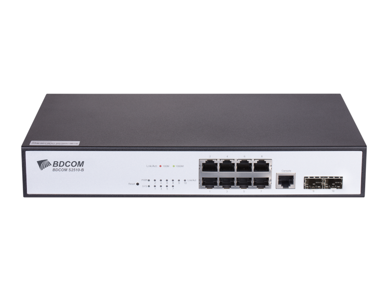 BDCOM S2510-B - Switch Gigabit Manageable L2 with 8 RJ45 ports and 2 SFP