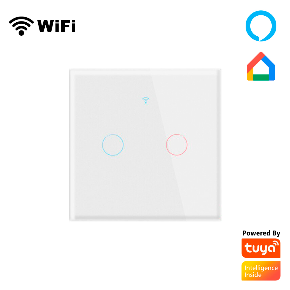 M0L0 powered by Tuya - 2 gangs Smart light switch white color - WiFi