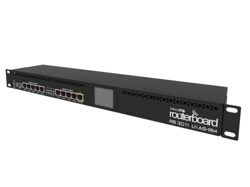 Mikrotik Routerboard RB3011UiAS-RM - Router Rack con10 puertos gigabit ethernet y 1 slot SFP RouterOS L5