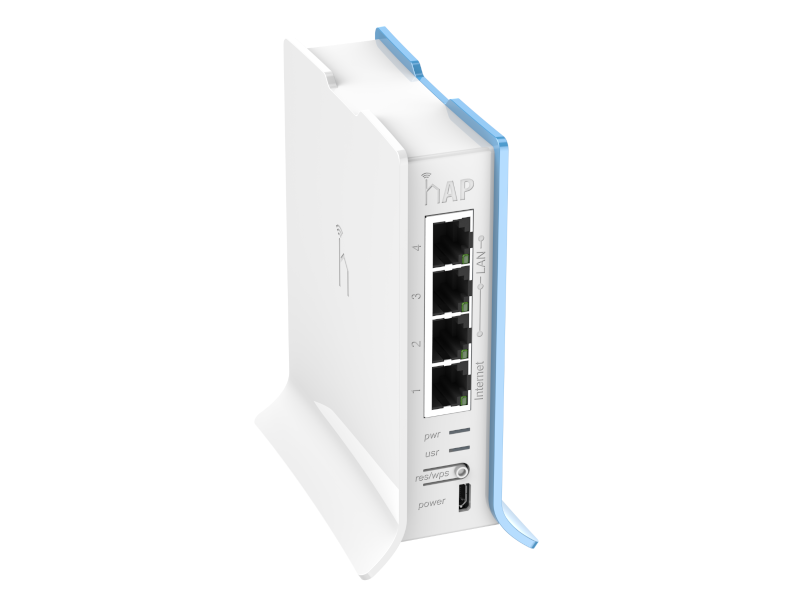 Mikrotik RB941-2nD-TC - Router hAP lite Tower con 4 puertos fast ethernet y WiFi 802.11N 2x2 300 Mbps RouterOS L4