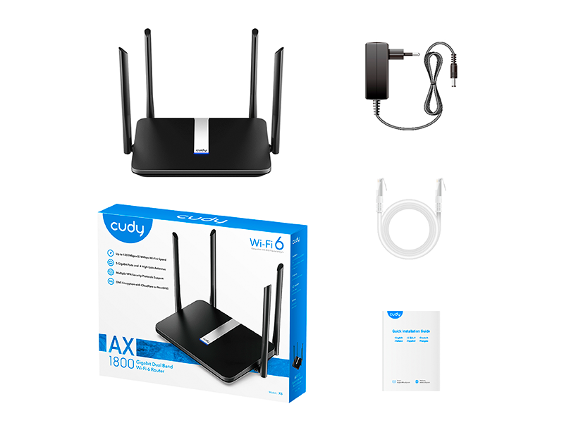 CUDY X6 - AX1800 Gigabit Wi-Fi 6 Mesh Router