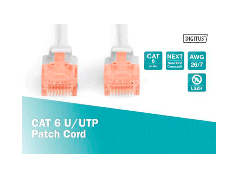 Digitus UTP-6GY-3000 - UTP Ethernet Cable CAT 6A Grey 30 m