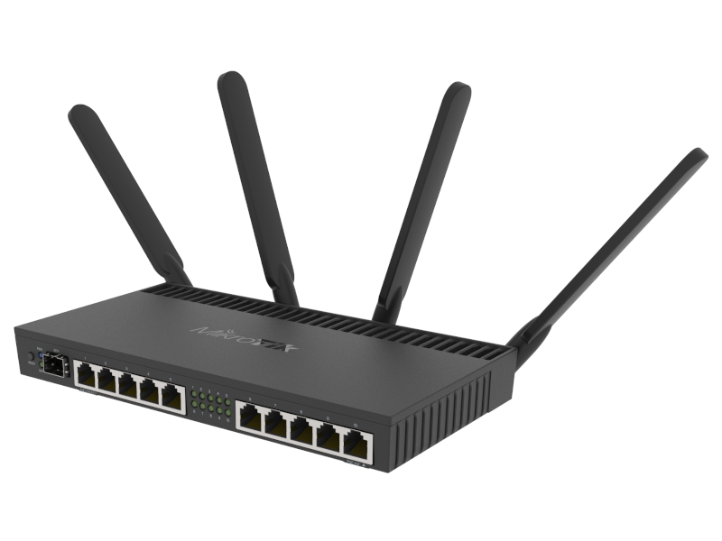 Mikrotik RB4011iGS+5HacQ2HnD-IN Router sobremesa 10 puertos gigabit 1 slot SFP+ 10G WiFi 802.11AC banda dual RouterOS L5 (Versión Internacional, enchufe americano)