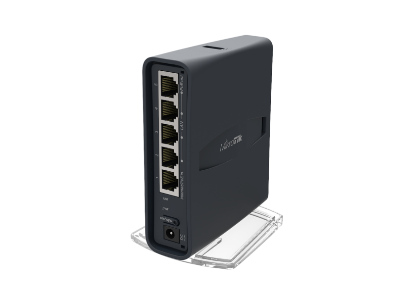 Mikrotik RB952Ui-5ac2nD-TC-INT - Router hAP ac lite tower 5 puertos fast ethernet, WiFi 2.4/5 GHz. 802.11AC 2x2 1200 Mbps y 1 puerto USB RouterOS L4 (Versión Internacional, enchufe americano)