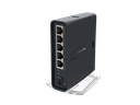 Mikrotik RB952Ui-5ac2nD-TC-INT - Router hAP ac lite tower 5 puertos fast ethernet, WiFi 2.4/5 GHz. 802.11AC 2x2 1200 Mbps y 1 puerto USB RouterOS L4 (Versión Internacional, enchufe americano)