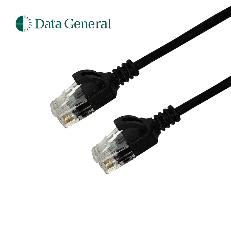 Data General DG-SLIM-CAT6A-30-B - Latiguillo UTP Categoría 6A ultraslim conector normal 30 cm. Color negro