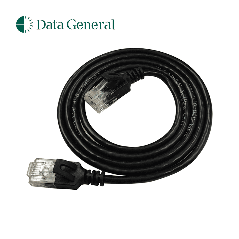 Data General DG-SLIM-CAT6A-1500-B - Latiguillo UTP Categoría 6A ultraslim conector normal 15 m. Color negro