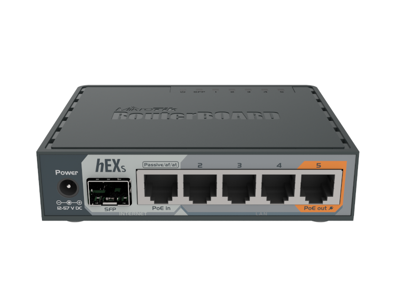 Mikrotik RB760iGS - Indoor hEX S Router 5 gigabit ethernet ports and 1 dual-core SFP slot RouterOS L4