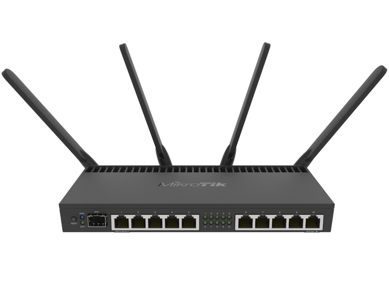 Mikrotik RB4011iGS+5HacQ2HnD-IN - Router sobremesa 10 RJ45 gigabit, 1 SFP+ 10 GB WiFi 802.11AC dual RouterOS L5