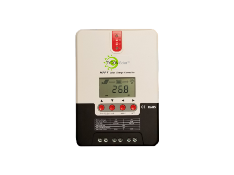 Tycon Power  TP-SC24-20-MPPT  - MPPT solar powered battery charge controller, Auto Voltage, 12/24V In 12/24V out, 20A.