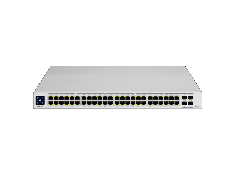 Ubiquiti UniFi USW-PRO-48-PoE - 10 GB L3 Switch with 40 RJ45 gigabit PoE+, 8 RJ45 gigabit PoE++ 600w and 4 SFP+ 10 GB