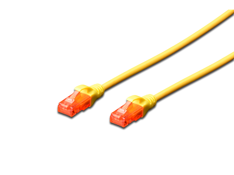 Digitus U-UTP-6YL-25 - Connecting cable CAT 6 U/UTP- LSZH, Yellow, 25 cm