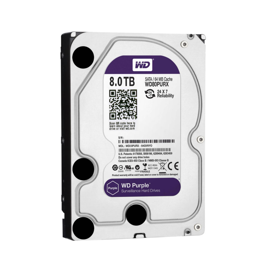 Western Digital WD80PURX - Disco duro de Western Digital® Purple 8 TB especial para videograbadores