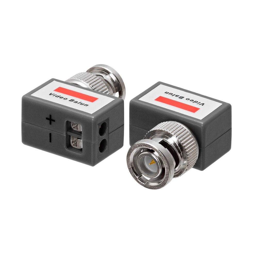 Kadymay KDM-6566B - 2-wire coax balun with audio/video right angle (2 pcs.)