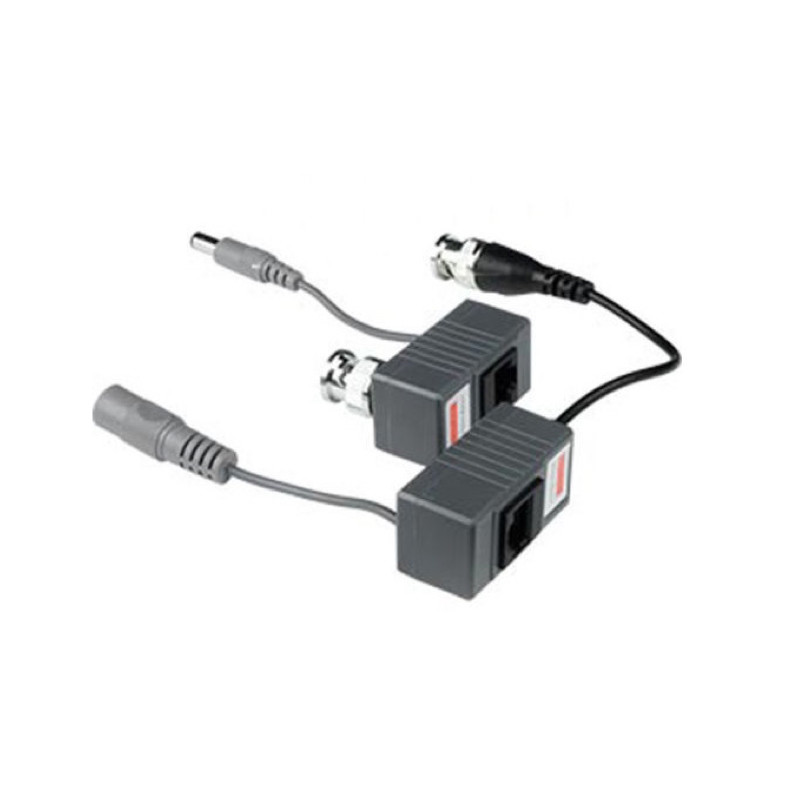 Kadymay KDM-6566DA - 2-wire Balun coax twisted pair video transmitter and power supply (2 pcs.)