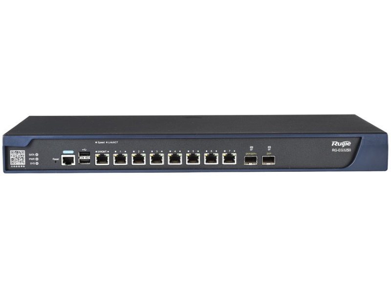 Ruijie RG-EG3250 - Universal Security Gateway (USG) with 6 LAN/WAN Gigabit ports, 1 SFP, 1 SFP+, 1 HDD de 1 TB. Cloud control