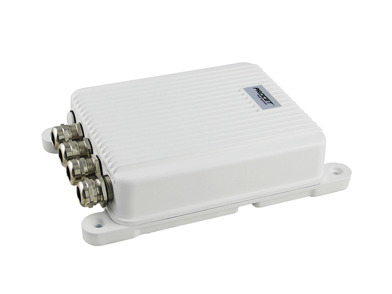Procet PT-POS401GR-OT-D - Switch exterior de 3 puertos gigabit ethernet PoE 802.3af/at 1 puerto gigabit, protección contra descargas eléctricas, alimentación DC