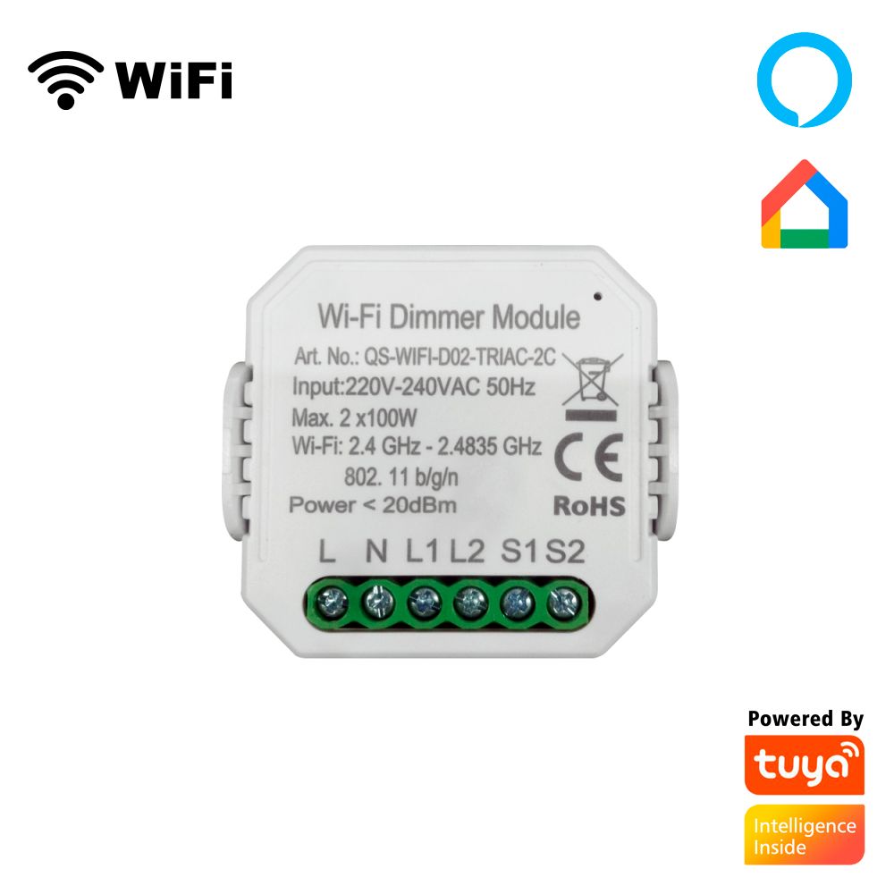 Micro dimmer module 2 lines - WiFi, Smart Life powered by Tuya