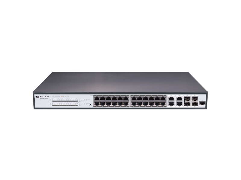 BDCOM S2528P - Switch Gigabit PoE+ 370W Manageable L2 with 24 gigabit ports and 4 SFP combo