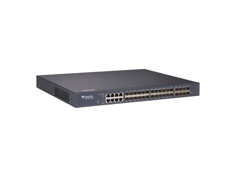 BDCOM S3740F - Switch Router 10G gestionable L3 con 24 puertos gigabit RJ45, 8 SFP y 8 SFP+ 10G