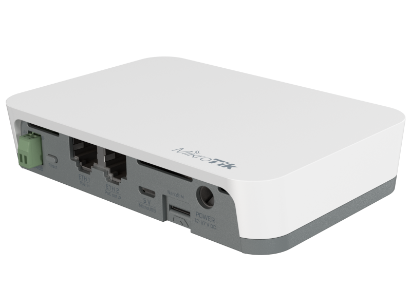 Mikrotik RB924i-2nD-BT5&amp;BG77 - Gateway KNOT IoT con 2 puertos Fast Ethernet y WiFi 2.4 802.11N 2x2 300 Mbps 1 nanoSIM 1 puerto RS485 RouterOS L4
