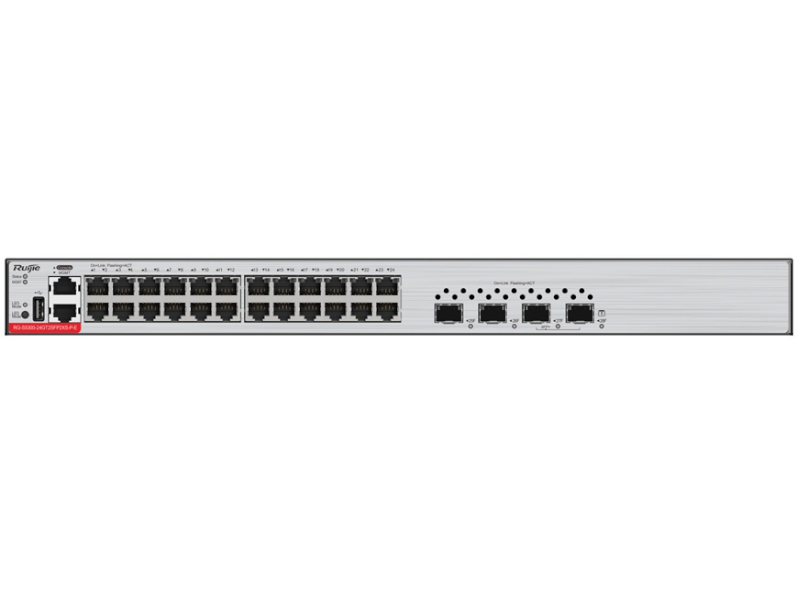 Ruijie RG-S5300-24GT2SFP2XS-P-E - Managed Switch L2 with 24 Gigabot ethernet ports and 4 SFP slots. Cloud control