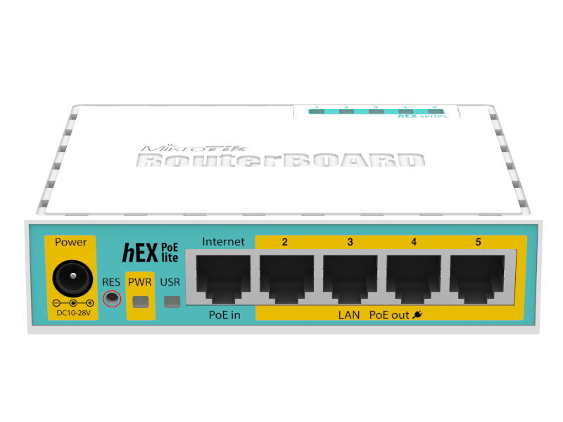 Mikrotik RB/R750UPr2 hEX PoE lite 5xEthernet with PoE output for 4 ports, USB, 650MHz CPU, 64MB RAM, RouterOS L4