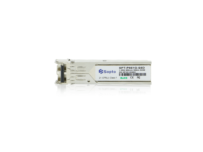 Sopto SPT-P851G-S5D - Transceptor SFP 850nm 1,25G 550m Interfaz LC con DDM Temperatura comercial para Ubiquiti/Mikrotik