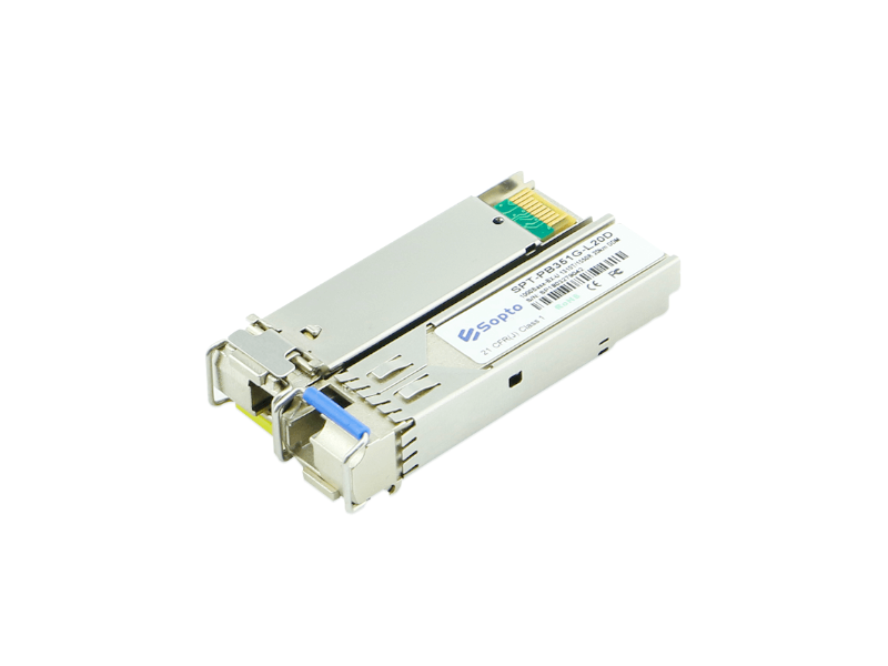 Sopto  SPT-PB531G-L15D - Módulo SFP BIDI 1550nmTx/1310nmRx 1,25G 15km Interfaz LC con DDM para Ubiquiti, Mikrotik o TP-Link