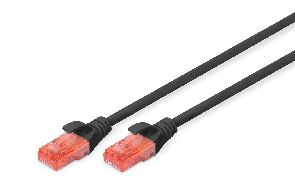 DIGITUS CAT 6 U-UTP Cable de conexión, Cu, LSZH AWG 26/7, longitud 0,50 m, color negro