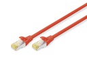 Digitus CAT 6A S-FTP cable de conexión, Cu, LSZH AWG 26/7, longitud 0,5 m, color rojo