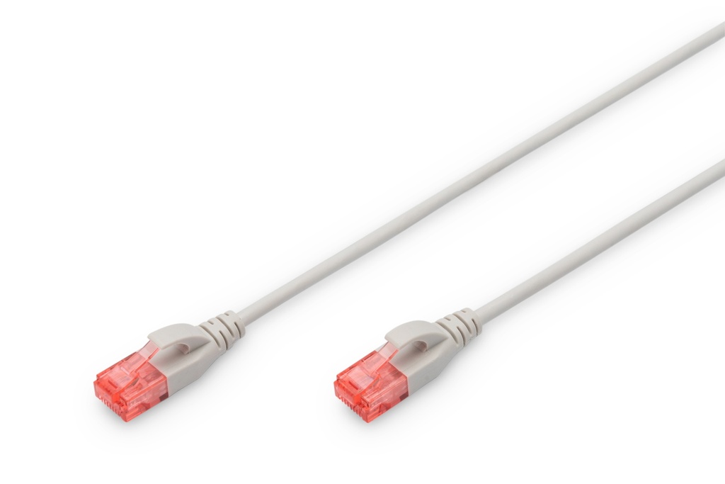 Digitus CAT 6 U-UTP Slim patch cable, Cu, LSZ AWG 28/7, length 1 m, color Gray