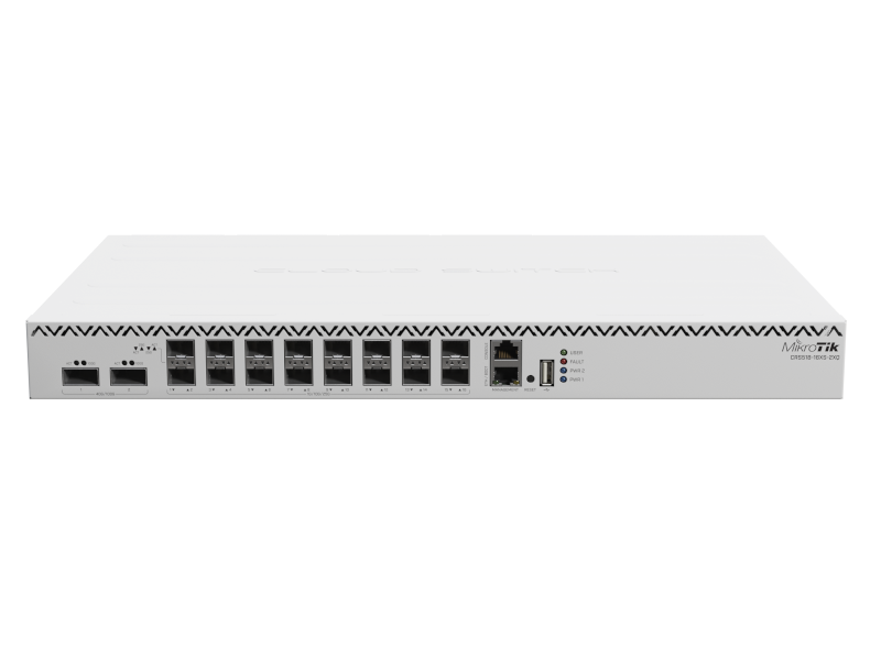Mikrotik CRS518-16XS-2XQ-RM Cloud Router Switch con RouterOS L5 license, Montaje en Rack
