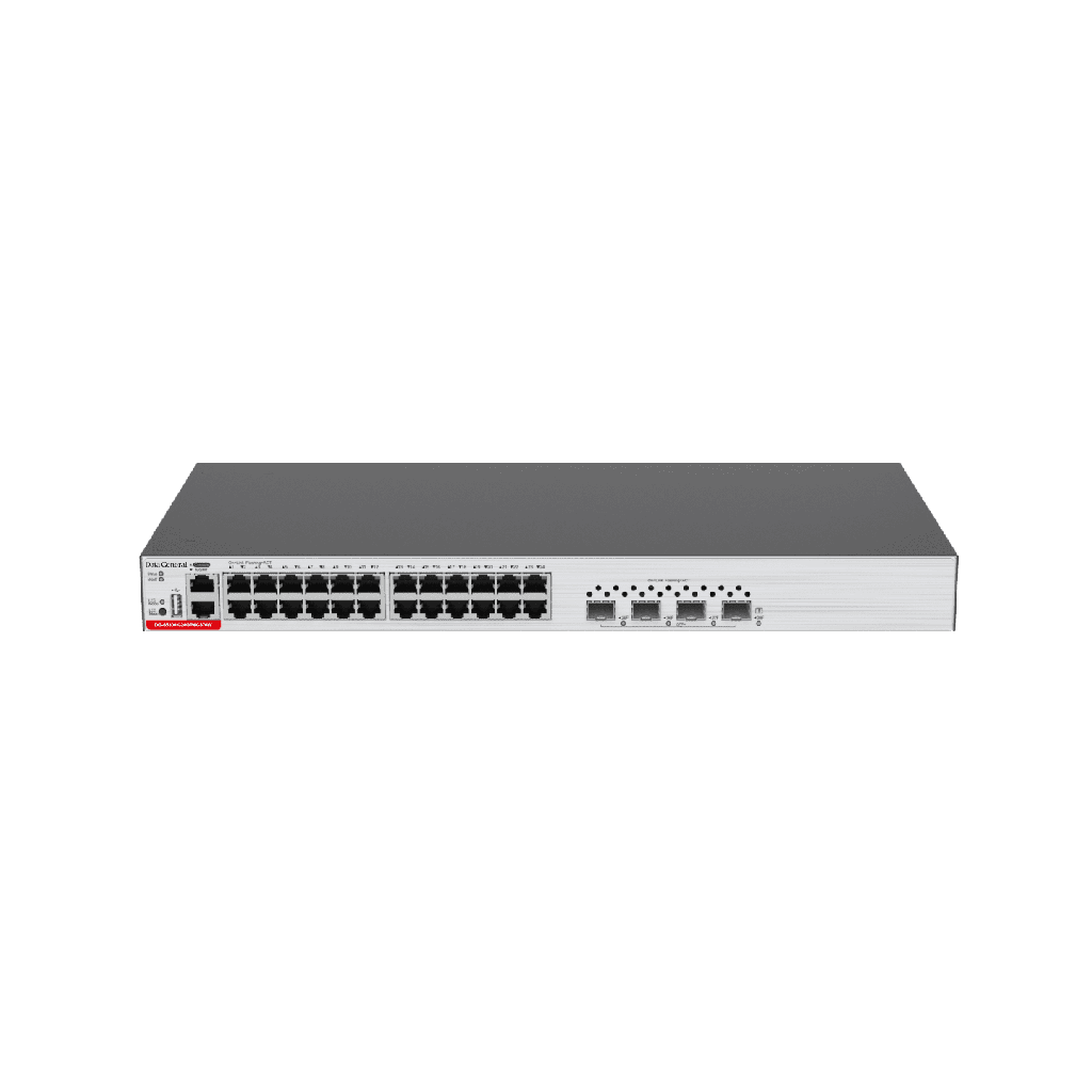 Data General DG-S5300K-24GP4X-370W - Switch 10G 24 puertos PoE+ Gbit RJ45 y 4 puertos XSFP 10G - 370w