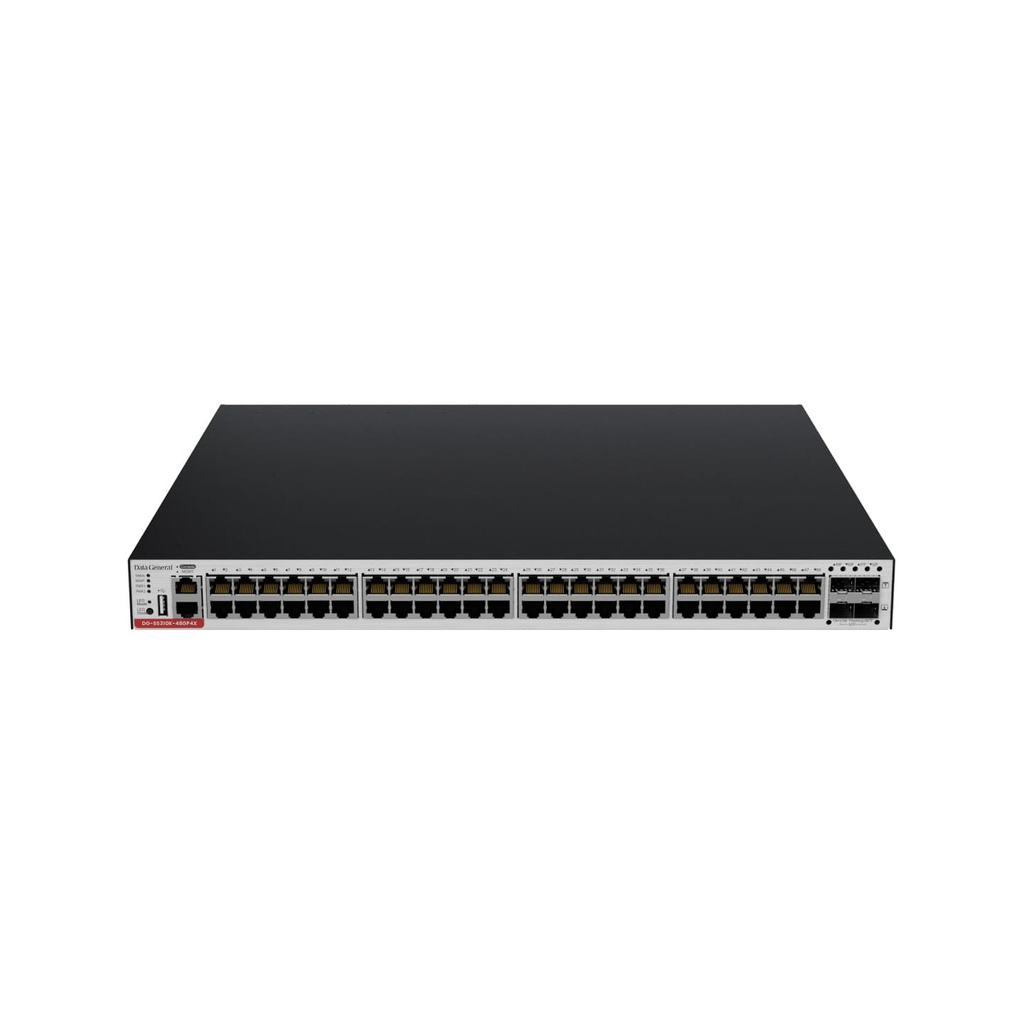 Data General DG-S5310-48GP4X-740W - Switch 10G 48 puertos PoE+ Gb RJ45 y 4 puertos XSFP 10G - Doble fuente redundante de 370w
