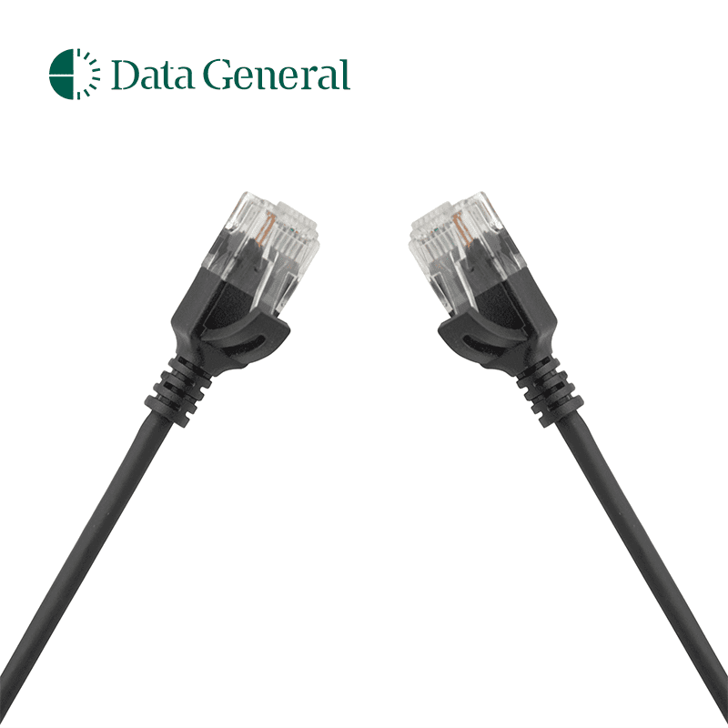 Data General DG-SLIM-CAT6A-1500-B - Latiguillo UTP Categoría 6A ultraslim conector normal 15 m. Color negro