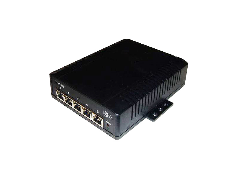 Tycon Power TP-SW5G-D - Gigabit PoE+ 802.3af/at 5 port RJ45 switch. Requires DC 48-56v power supply. 