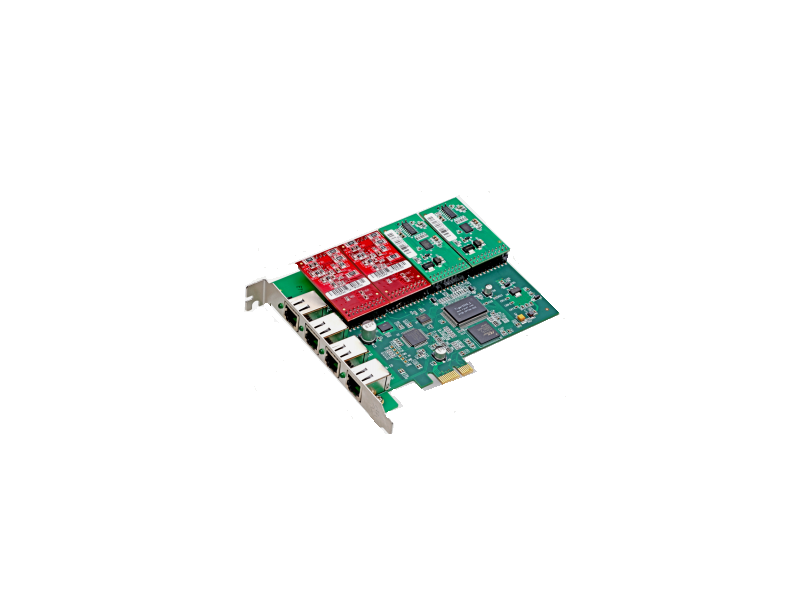 Atcom AX-E400P - PCI-E telephony card up to 4 FXO / FXS ports for Asterisk systems 