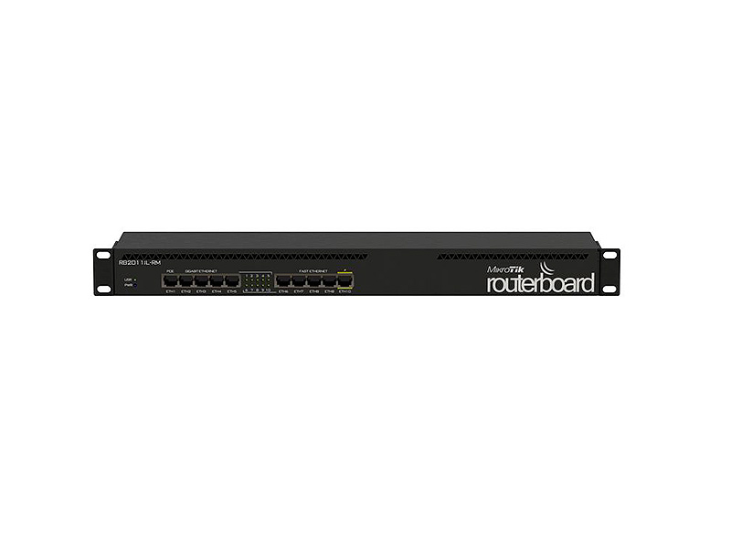 Mikrotik Routerboard RB2011IL-RM- Rack Router 5 ports Fast Ethernet and 5 ports Gigabit ethernet RouterOS L4