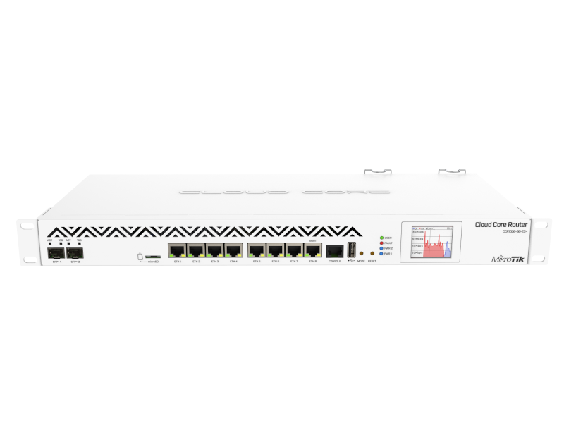 Mikrotik CCR1036-8G-2S+EM - Cloud Core Router 36 cores, 8 RJ45 gigabit, 2 SFP+, 10 GB Extended Memory