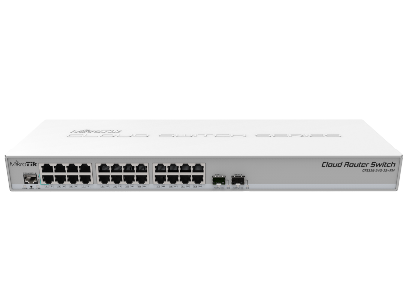 Mikrotik CRS326-24G-2S+RM Cloud Router Rack Switch 24 ports Gigabit ethernet 2 slots SFP+ 10G RouterOS L5