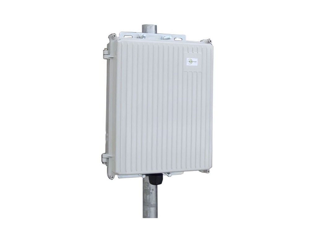 Tycon Power ENC-DC-10x8x3 - Outdoor aluminum enclosure with RJ45 hole and pole/wall brackets.
