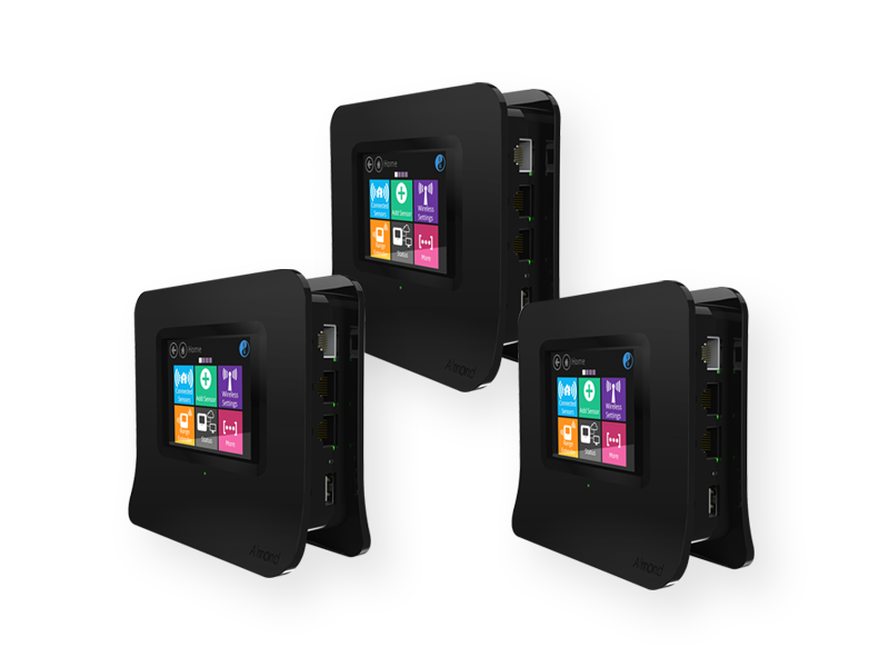 SecuriFi Almond 3 - Alarm Center, WiFi5 AC Router, Mesh WiFi, Zigbee Hub, black color, pack of 3 units