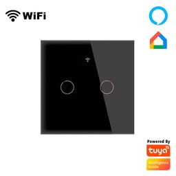[M0L0-SW02WE-B] M0L0 powered by Tuya - 2 gangs Smart light switch black color - WiFi