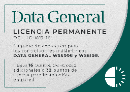 [DG-LIC-WS-16] Data General DG- LIC-WS-16 - Licencia permanente para WS6008 y WS6108 de 16 Puntos de Acceso adicionales (o 32 APs de pared) 