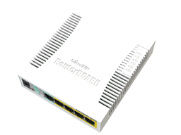 [MKT-CSS106-1G-4P-1S] Mikrotik RB260GSP - Cloud Smart Swicth 1puerto gigabit ethernet 4 puertos gigabitPoE pasivo 1 slot SFP SwOS