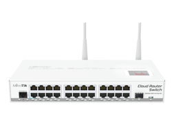 [MKT-CRS125-24G-1S-2HnD-IN] Mikrotik CRS125-24G-1S-2HnD-IN -  Cloud Router Switch interior 24 puertos Gigabit ethernet 1 slot SFP WiFi 802.11N 2.4 GHz. RouterOS L5