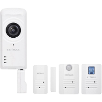 [IC-5170SC] Edimax IC-5170SC - Kit Smarthome: cámara WiFi fisheye HD, sensor de puerta / ventana y  sensor de temperatura y humedad